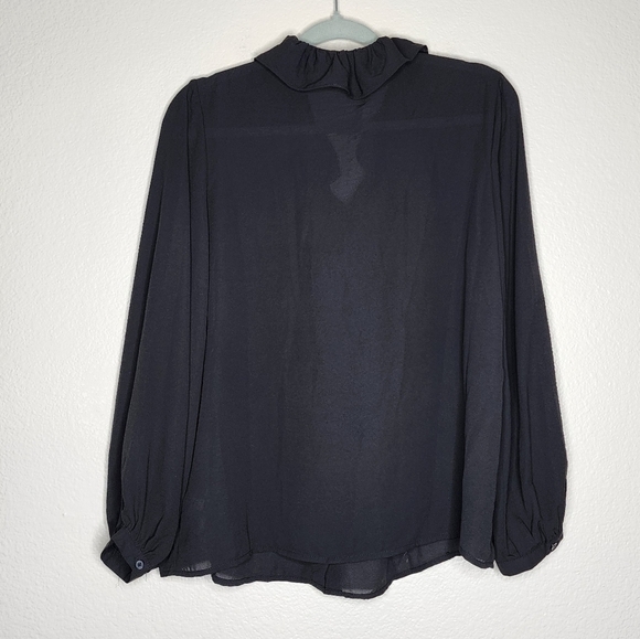 Nili Lotan x Target Black Ruffle Blouse M - Picture 4 of 6